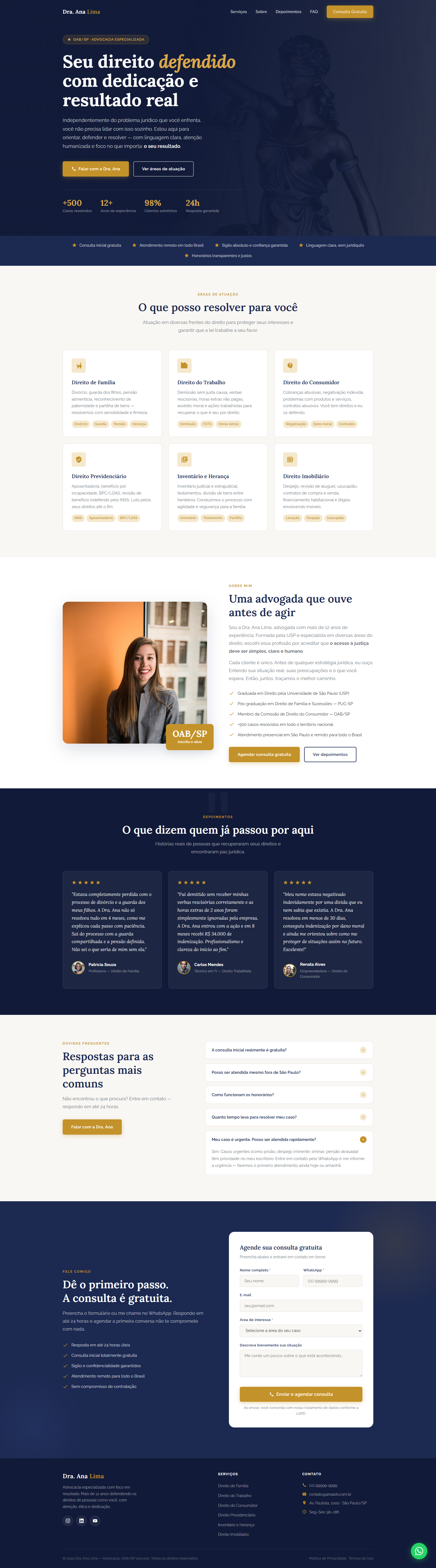 Site Dra. Ana Lima - Advocacia