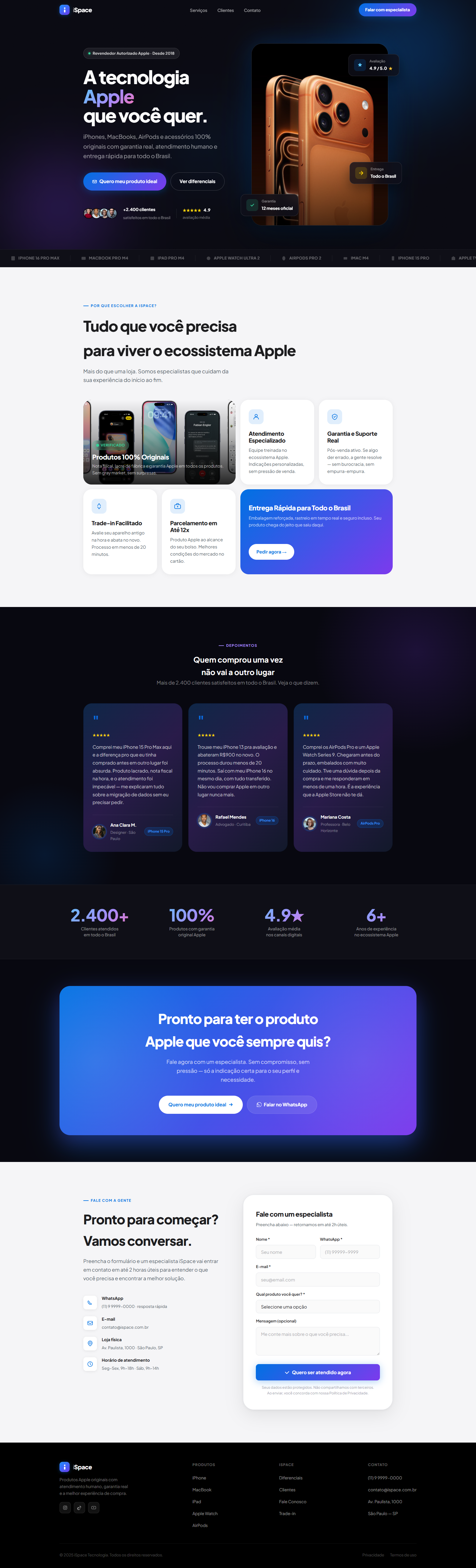 Site iSpace - Loja Apple
