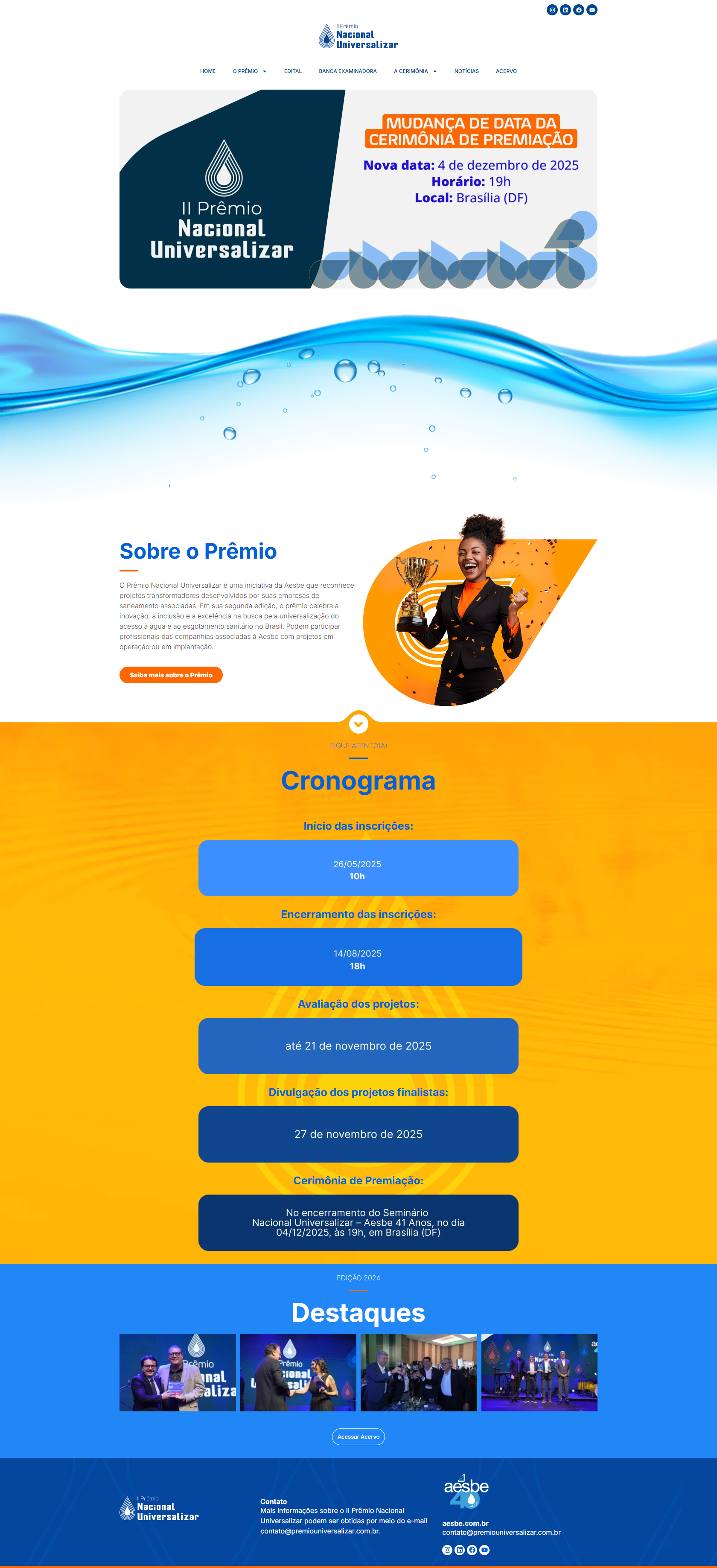 Site Prêmio Nacional Universalizar
